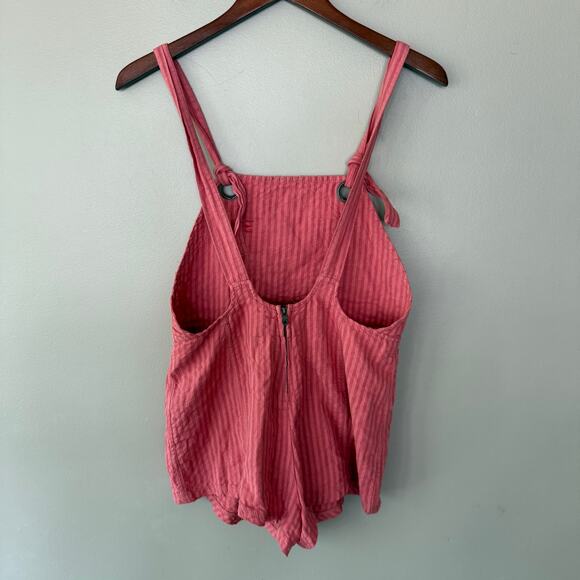 BDG Urban Outfitters Sadie Linen Blend Shortalls Overall Shorts Pink Sz Sml Boho - Picture 7 of 15